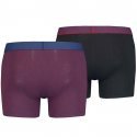 LEVI'S Lot de 2 Boxers Homme Coton HERRINGBONE Bordeaux