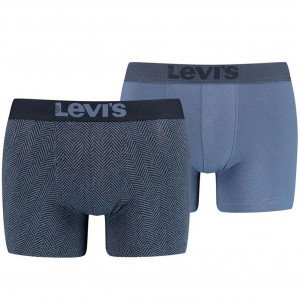 LEVI'S Lot de 2 Boxers Homme Coton HERRINGBONE Bleu