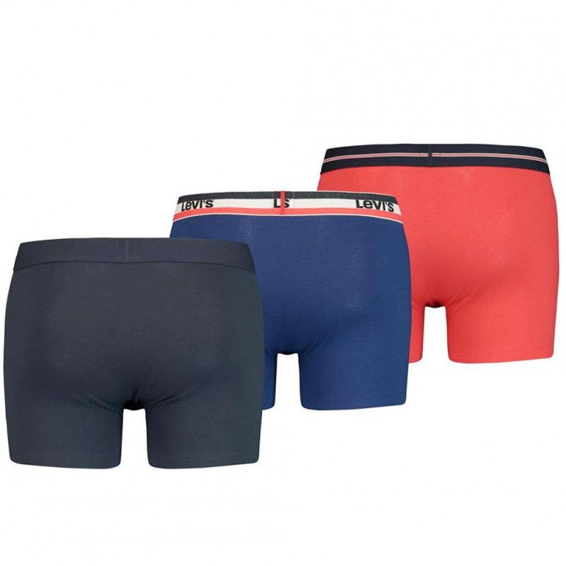 LEVI'S Coffret de 3 Boxers Homme Coton GIFTBOX Bleu rouge