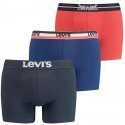 LEVI'S Coffret de 3 Boxers Homme Coton GIFTBOX Bleu rouge