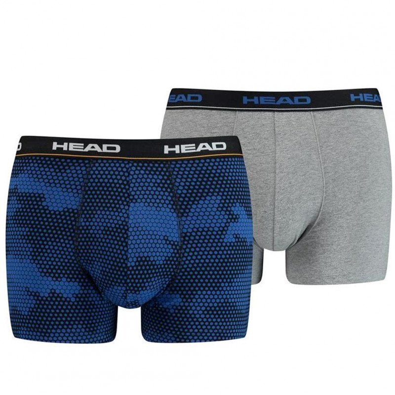 LOT DE 2 Boxer Sous-vêtements Homme HEXACAMO Bleu et Gris