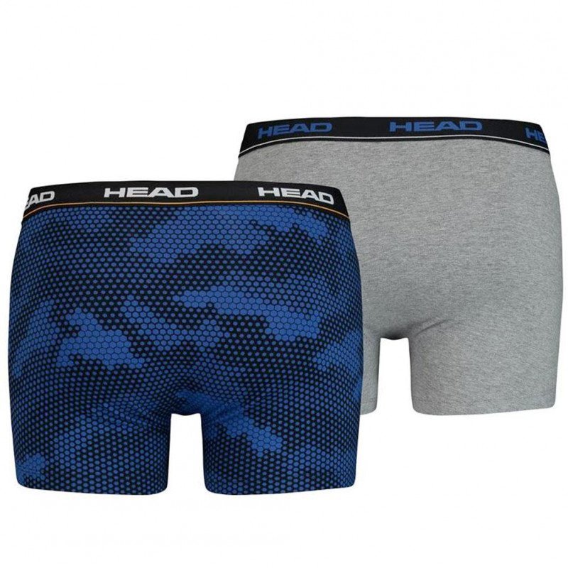 LOT DE 2 Boxer Sous-vêtements Homme HEXACAMO Bleu et Gris