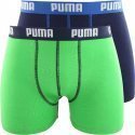 PUMA Lot de 2 Boxers Garçon Coton BASIC Bleu Vert