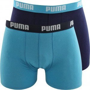 PUMA Lot de 2 Boxers Garçon Coton BASICN Bright Bleu