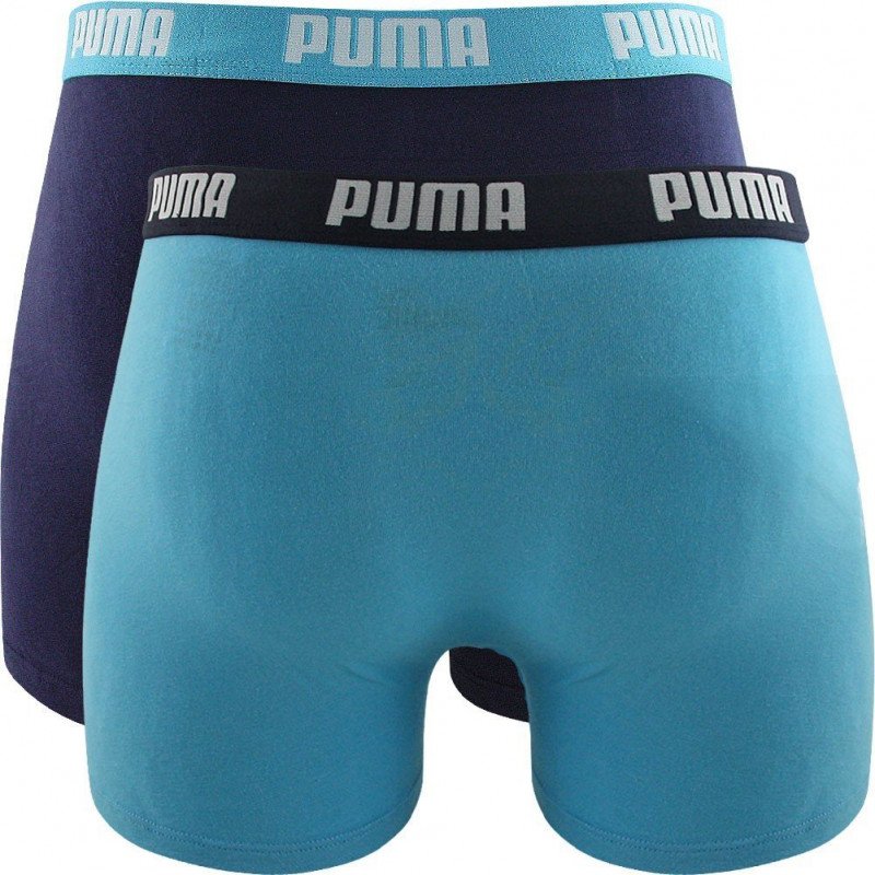 PUMA Lot de 2 Boxers Garçon Coton BASICN Bright Bleu