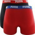 PUMA Lot de 2 Boxers Garçon Coton BASICN Rouge Noir