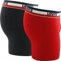 LEVI'S Lot de 2 Boxers Homme Coton SPRTSWR LOGO Rouge Gris
