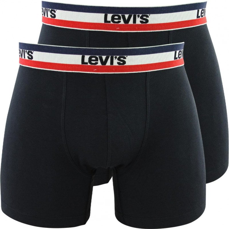 LEVI'S Lot de 2 Boxers Homme Coton LOGON  Noir