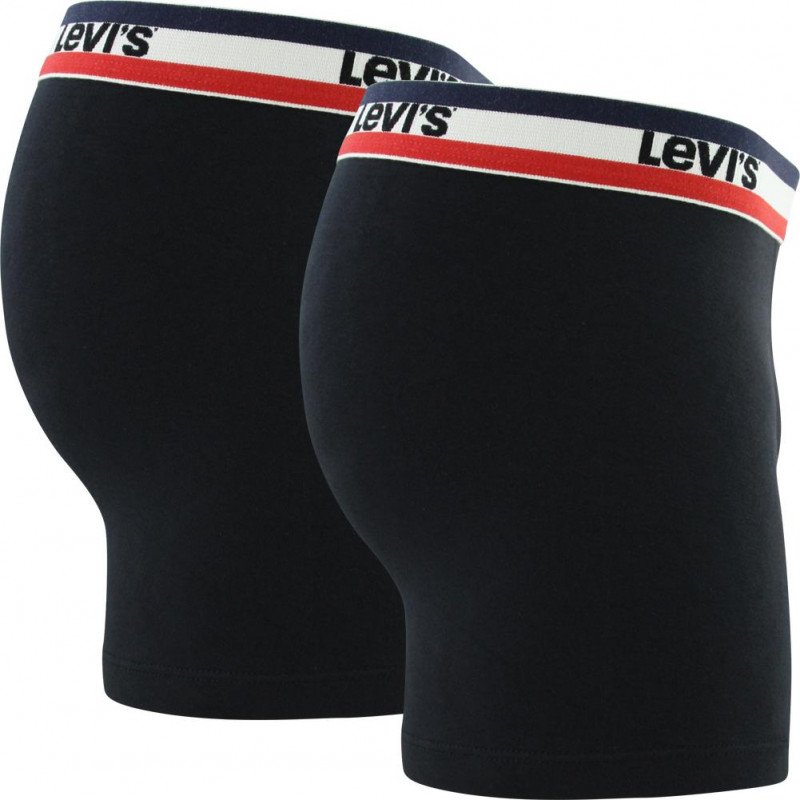 LEVI'S Lot de 2 Boxers Homme Coton LOGON  Noir