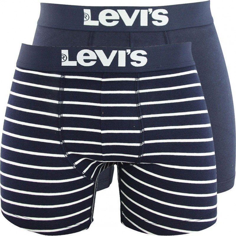 LEVI'S Lot de 2 Boxers Homme Coton VINTAGE STRIPE Marine