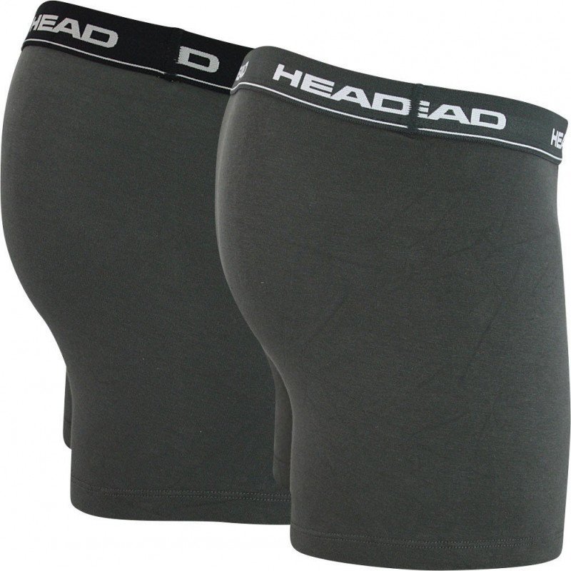 HEAD Lot de 2 Boxers Homme Coton BASIC PACK Anthracite