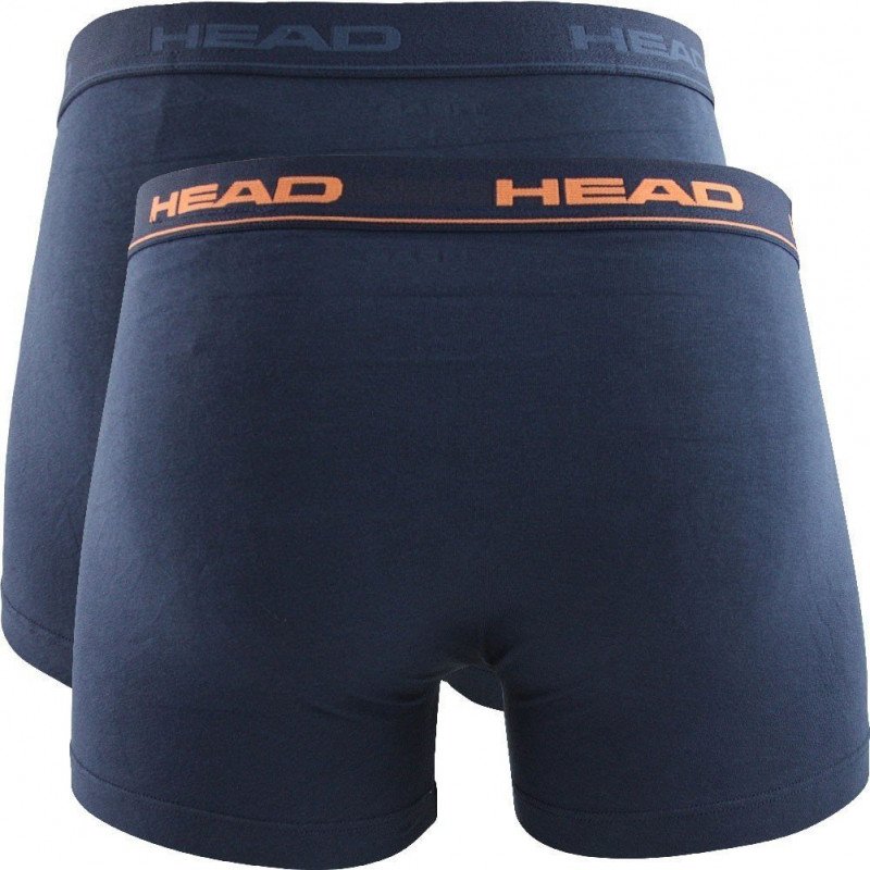 HEAD Lot de 2 Boxers Homme Coton BASIC PACK Peacoat Orange