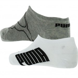 PUMA 2 paires de Socquettes Homme Coton LIFESTYLEN Souris Blanc