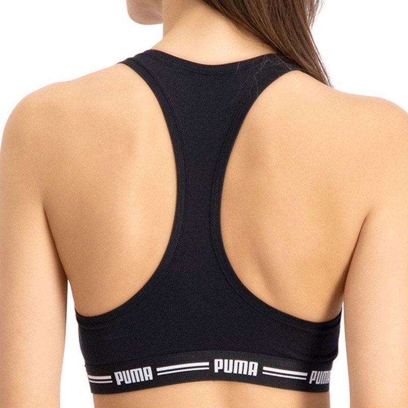 PUMA Brassière Femme Coton ICONICN Noir