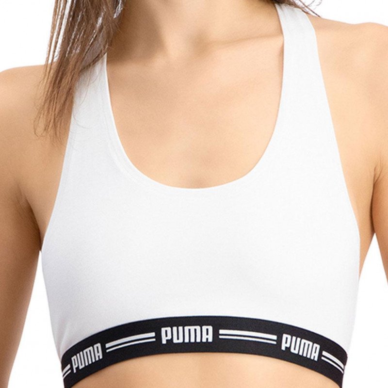 PUMA Brassière Femme Coton ICONICN Blanc