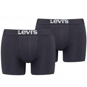 LEVI'S Lot de 2 Boxers Homme Coton SOLIDBASIC Noir