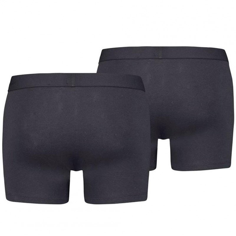 LEVI'S Lot de 2 Boxers Homme Coton SOLIDBASIC Noir