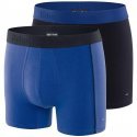 EDEN PARK Lot de 2 Boxers Homme Coton DUOLIG Marine Bleu néon