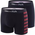 EDEN PARK Lot de 2 Boxers Homme Coton DUOCLASS Marine Beet red