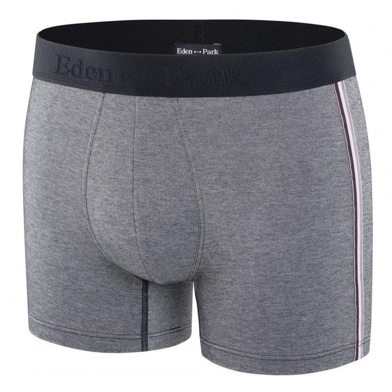 EDEN PARK Boxer Homme MicroCoton FINEBANDE Gris Marine