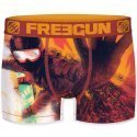 FREEGUN Boxer Homme Microfibre SNO Rouge Orange PREMIUM