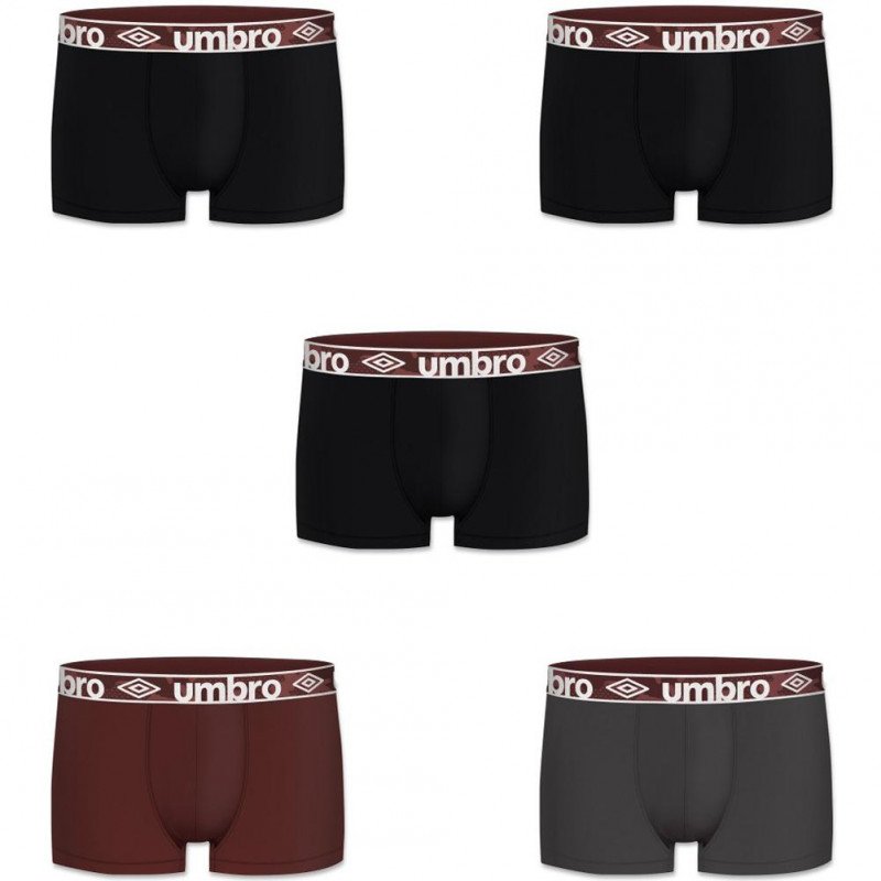 LOT DE 5 Boxer Sous-vêtements Homme BCX5CLASS Noir et Bordeaux