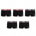 UMBRO Lot de 5 Boxers Homme Coton BCX5CLASS 8 Noir ceinture Bleu Rouge