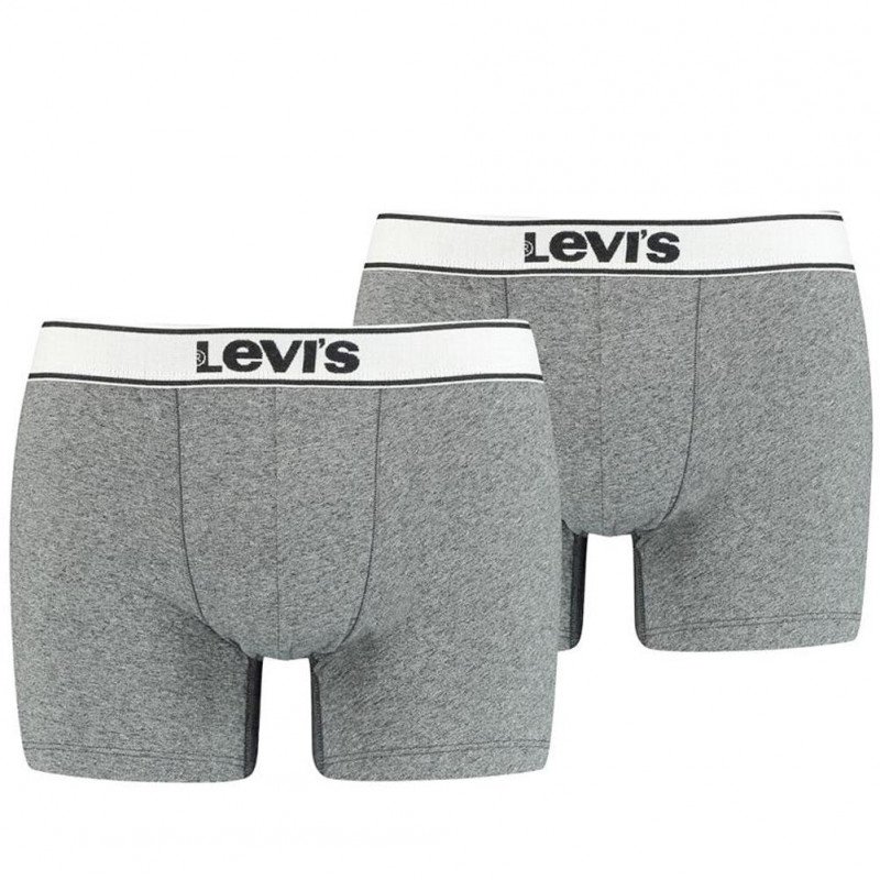 LEVI'S Lot de 2 Boxers Homme Coton VINTAGE HEATHER Gris
