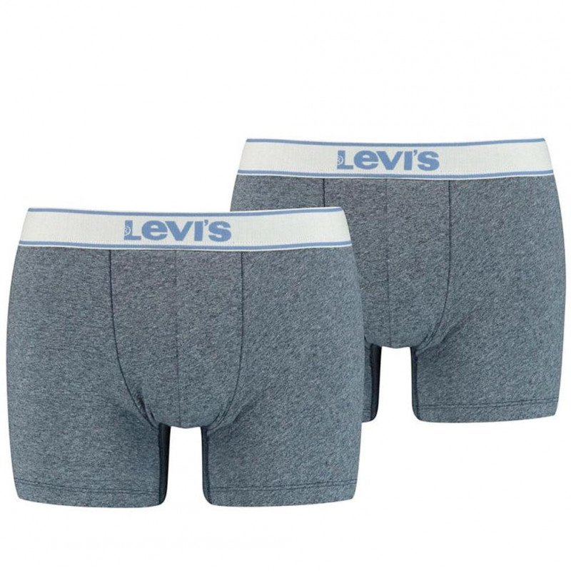LOT DE 2 Boxer Sous-vêtements Homme VINTAGE HEATHER Bleu et Marine