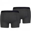 LEVI'S Lot de 2 Boxers Homme Coton SOLIDBASIC Anthracite