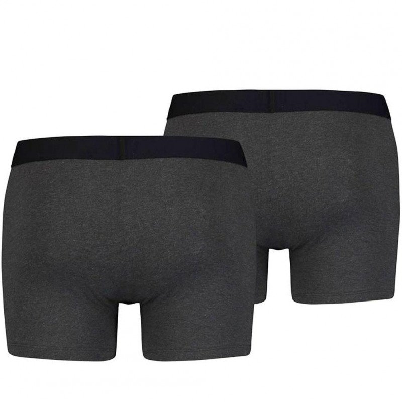 LOT DE 2 Boxer Sous-vêtements Homme SOLIDBASIC Gris et Anthracite