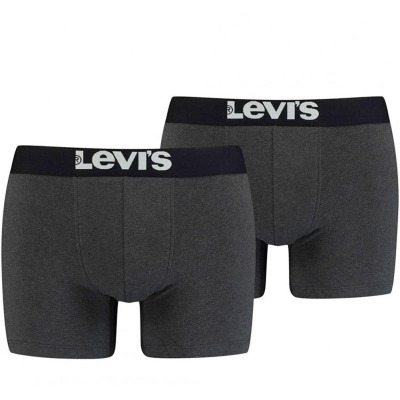 LOT DE 2 Boxer Sous-vêtements Homme SOLIDBASIC Gris et Anthracite