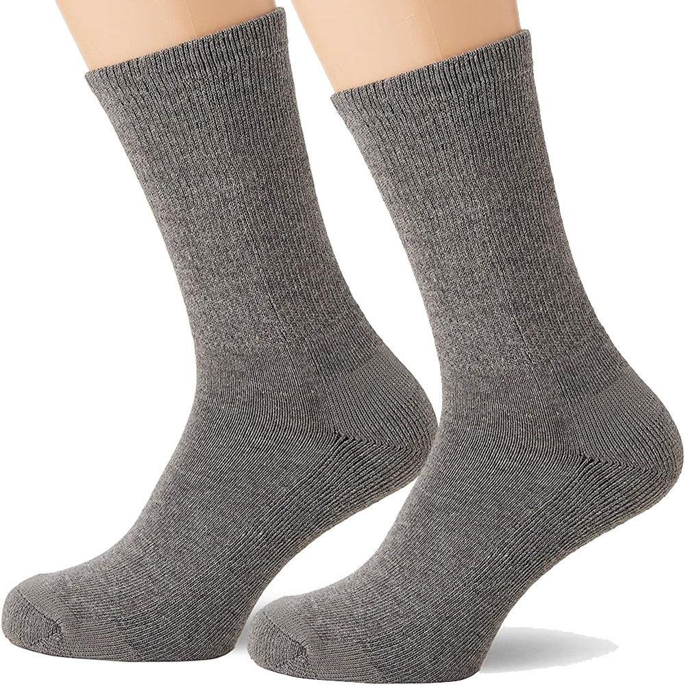 DIM Lot de 2 paires de Chaussettes Homme Coton WORK OUTDOOR Gris