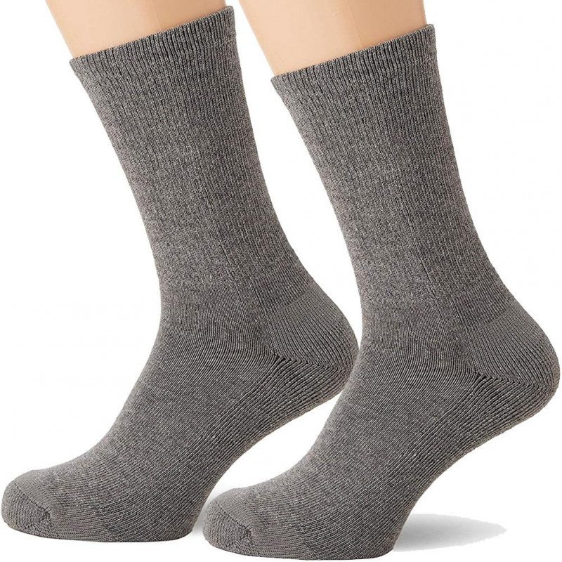 LOT DE 2 Chaussettes Chaussettes Homme WORK OUTDOOR Gris et Uni
