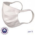 DIM Lot de 5 Masques Adulte Tissu Lavable BARRIERE Blanc