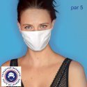 LOT DE 5 Masque Masques Mixte BARRIERE Blanc et Uni