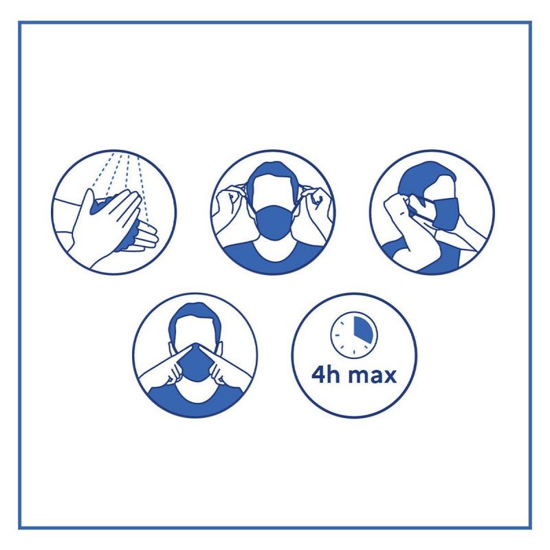 LOT DE 5 Masque Masques Mixte BARRIERE Blanc et Uni