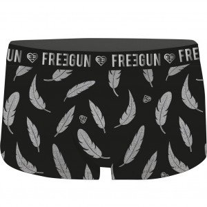 FREEGUN Boxer Fille Microfibre PLUN2 Noir Gris