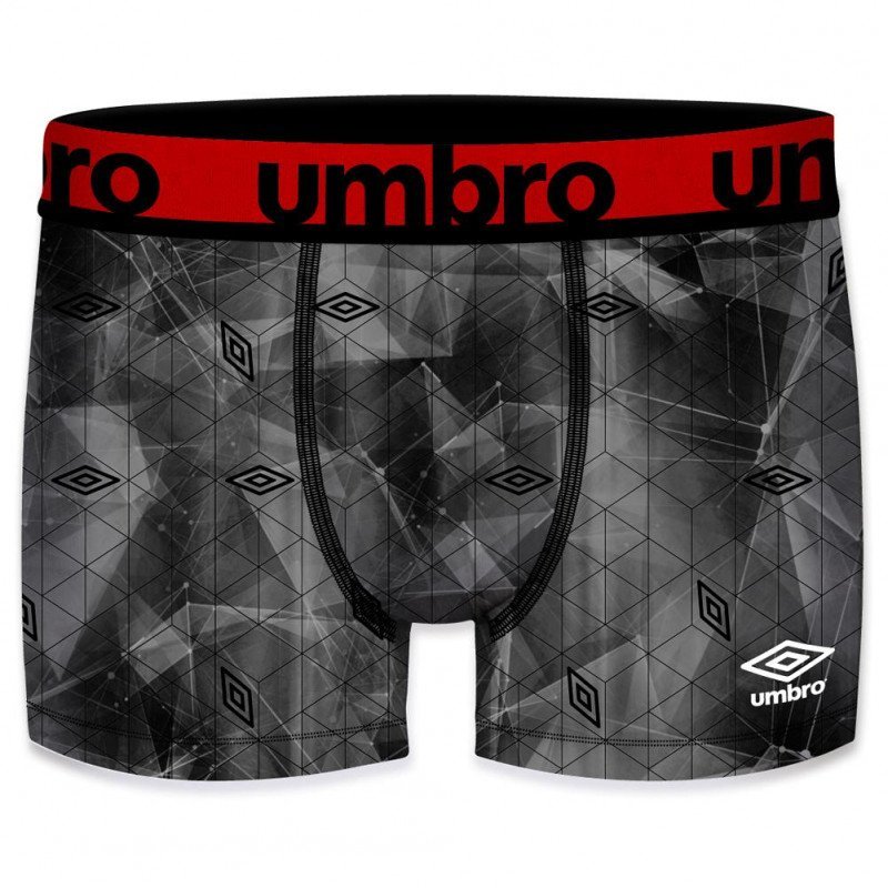 UMBRO Boxer Homme Microfibre SUBASS6 Gris Rouge