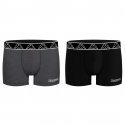 KAPPA Lot de 2 Boxers Homme Coton BCX2ATHAS1 Anthracite Noir