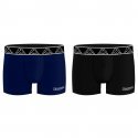 KAPPA Lot de 2 Boxers Homme Coton BCX2ATHAS1 Marine Noir