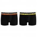 KAPPA Lot de 2 Boxers Homme Coton BCX2TRIAS 1 Noir Jaune Orange