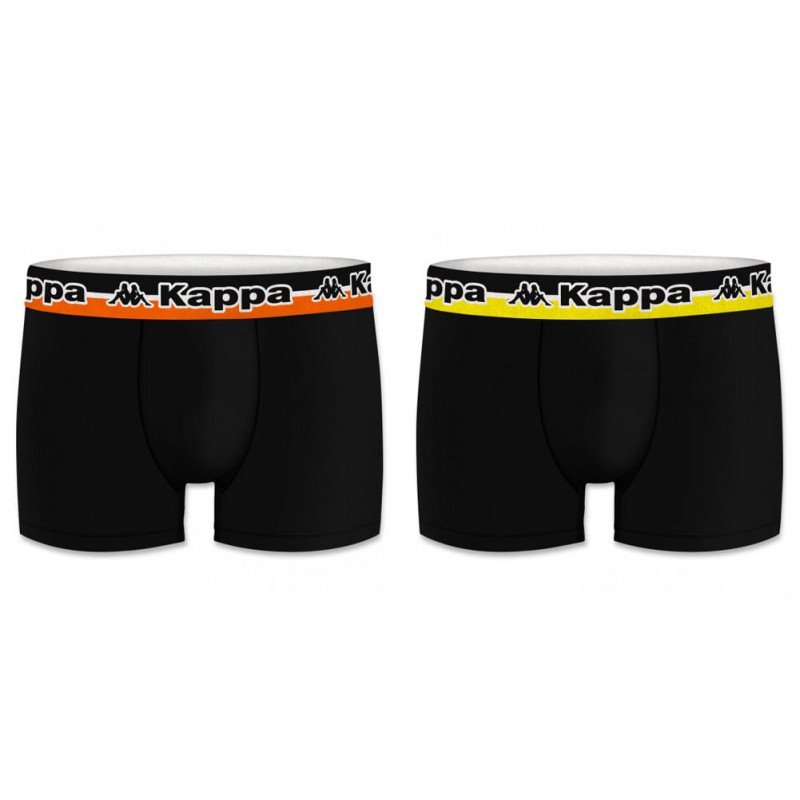 LOT DE 2 Boxer Sous-vêtements Homme BCX2TRIAS1 Noir et Jaune