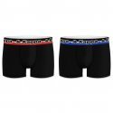 KAPPA Lot de 2 Boxers Homme Coton BCX2TRIAS 1 Noir Bleu Rouge