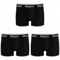 KAPPA Lot de 3 Boxers Homme Coton BCX3CLASS1 Noir