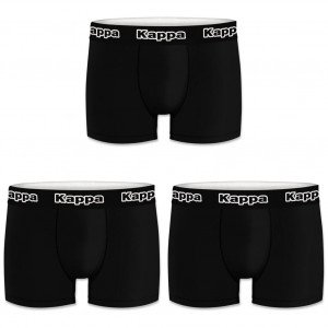 KAPPA Lot de 3 Boxers Homme Coton BCX3CLASS1 Noir