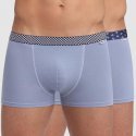 DIM Lot de 2 Boxers Homme Coton MIXANDPRINTS Bleu glacier Carré Géo