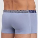 DIM Lot de 2 Boxers Homme Coton MIXANDPRINTS Bleu glacier Carré Géo