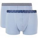 DIM Lot de 2 Boxers Homme Coton MIXANDPRINTS Bleu glacier Carré Géo