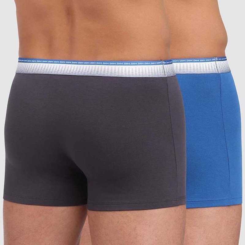 LOT DE 2 Boxer Sous-vêtements Homme ABSOLUFIT Bleu et Granit